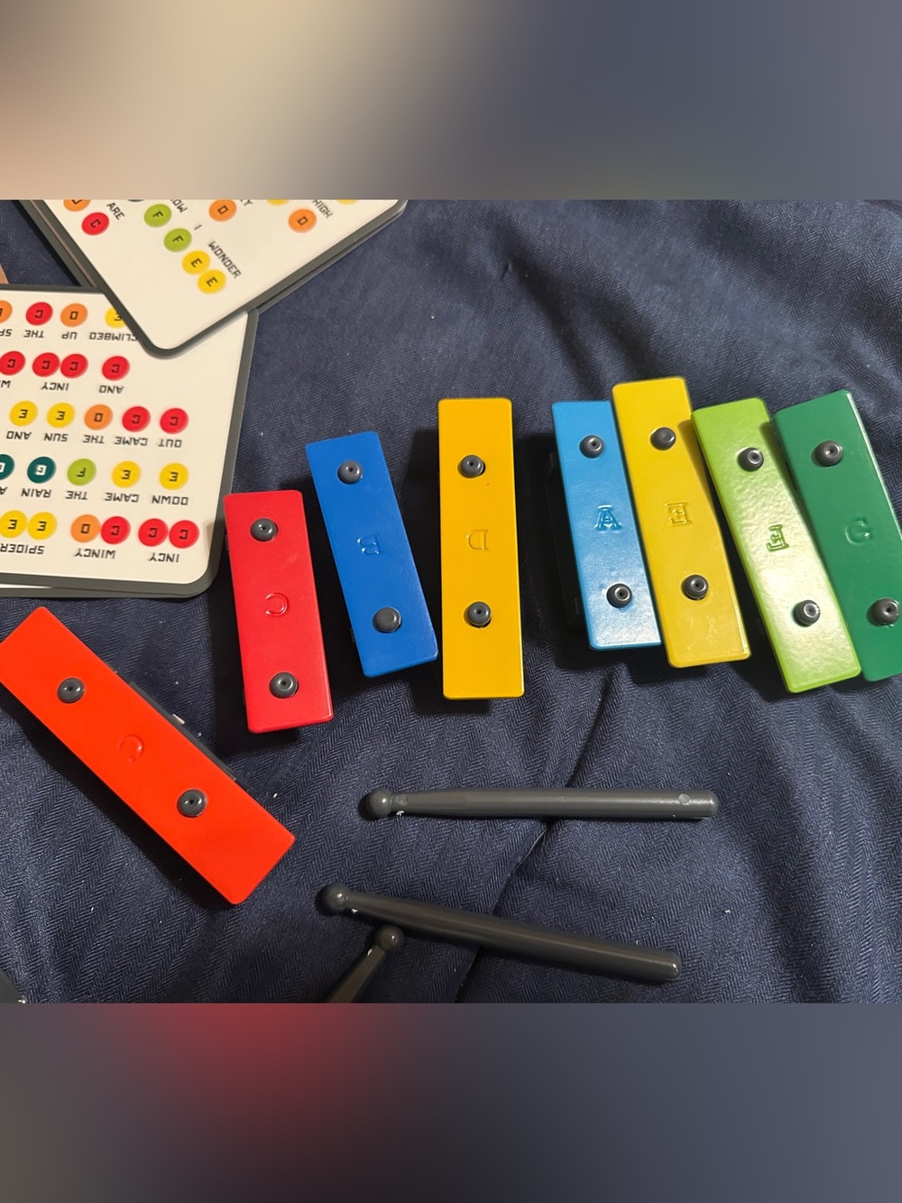 Colorful Kids Xylophone Bars Set - Rainbow Wooden Notes